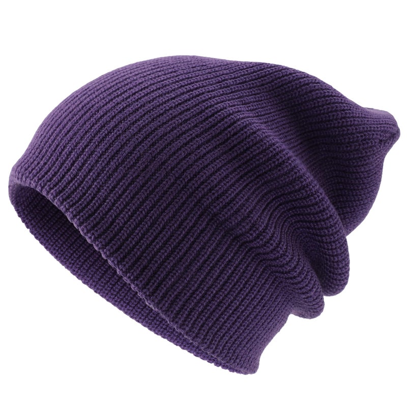 Connectyle Classic Men's Warm Winter Hats Acrylic Knit Cuff Beanie Cap Daily Beanie Hat (Purple) - Image 3